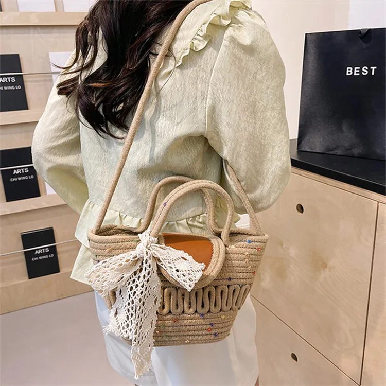 S.REPHEN Woven Shoulder Bag Women's White/Khaki-6