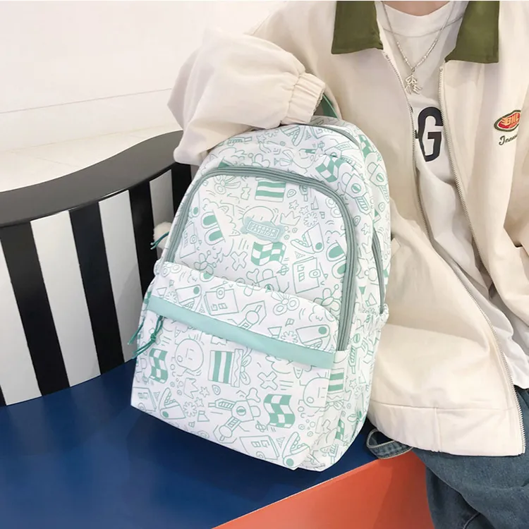 S.REPHEN Nylon Backpack Unisex ÍTica Black/Pink/Green/Blue/Purple-5