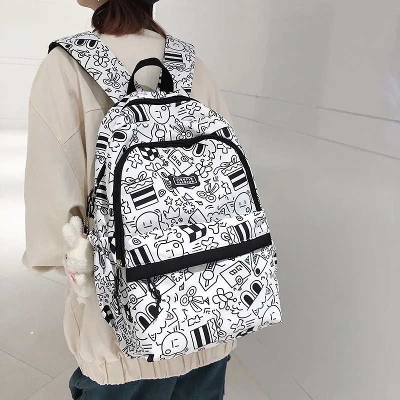 S.REPHEN Nylon Backpack Unisex ÍTica Black/Pink/Green/Blue/Purple-1