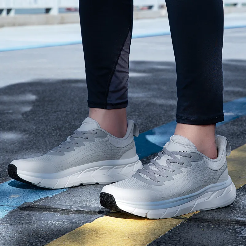 WALK SOUL Cushioning Height Increasing Wear-Resistant Lightweight Breathable Slip-Resistant Low-Top Running Shoes Men's-1