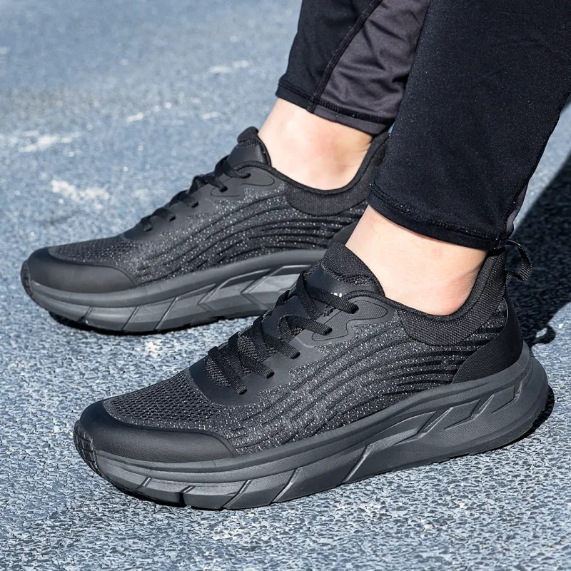 WALK SOUL Cushioning Height Increasing Wear-Resistant Lightweight Breathable Slip-Resistant Low-Top Running Shoes Men's-10