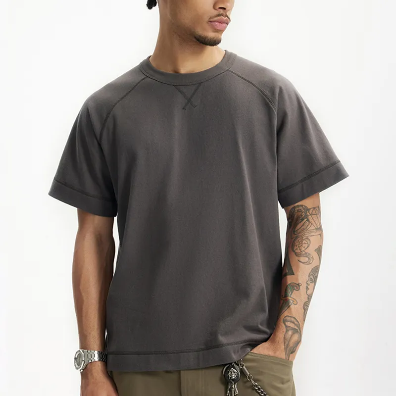 M MAICCO T Shirt Men's Ecru/Heather Gray/Dark Khaki/Black-5