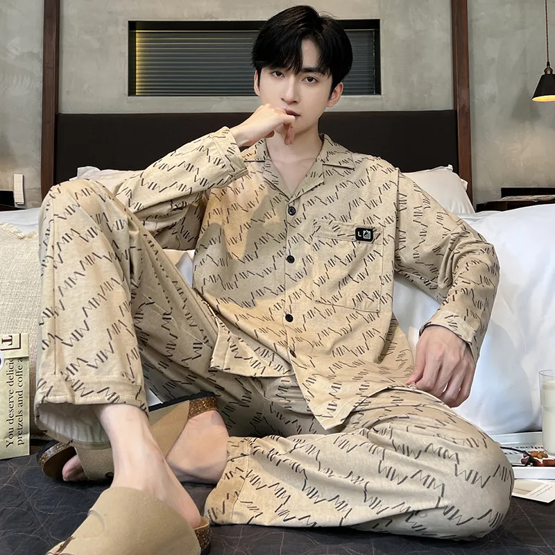 O'MESIK Pajama Set Men's Apricot-4