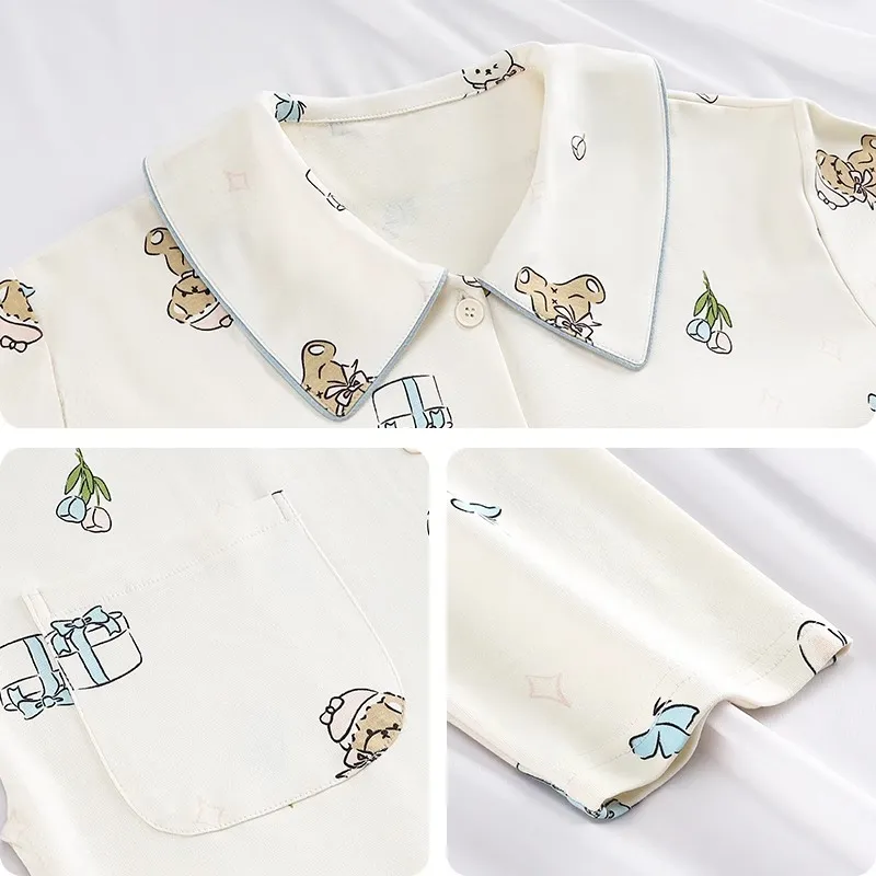 O'MESIK Pajama Set Women's Apricot-4
