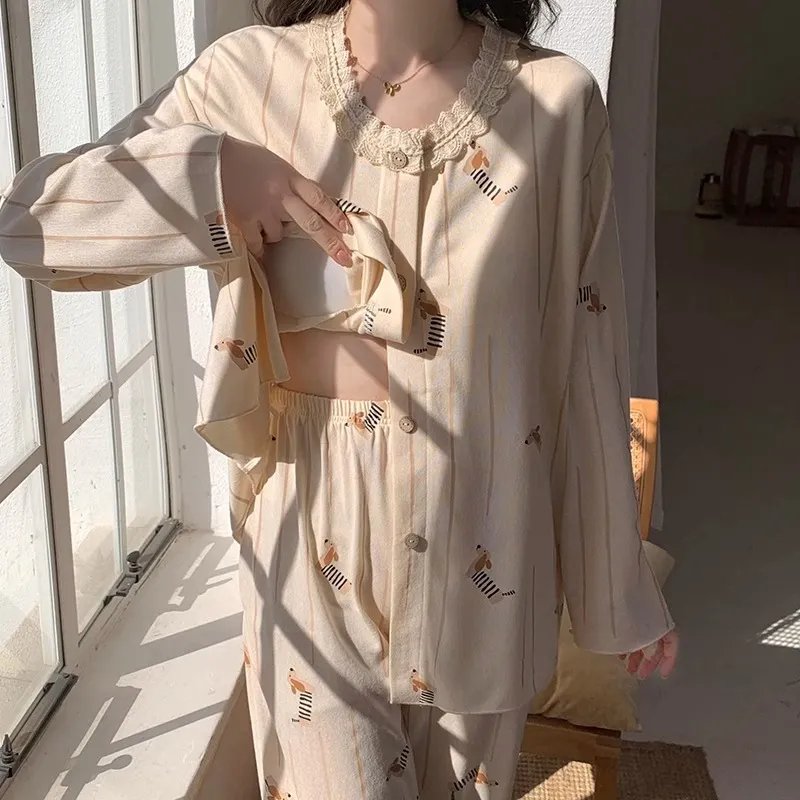 O'MESIK Pajama Set Women's Apricot-5