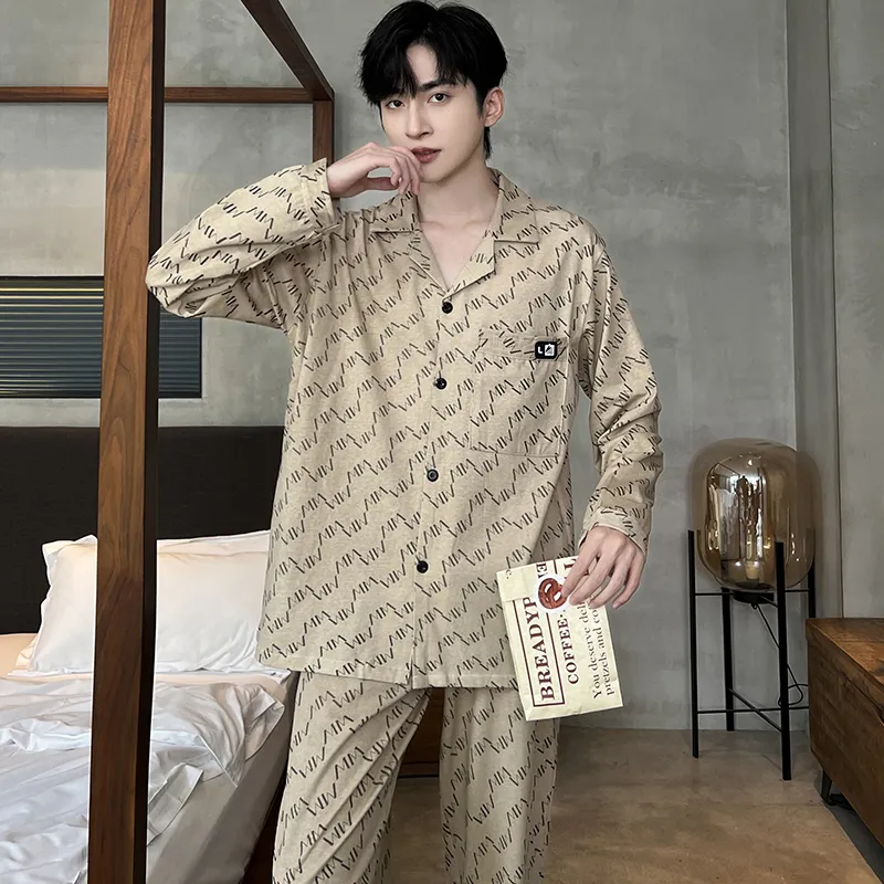 O'MESIK Pajama Set Men's Apricot-5