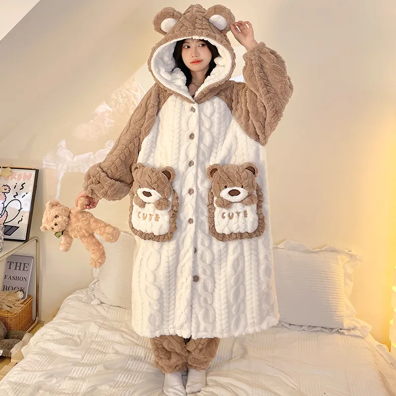 O'MESIK Pajama Set Women's Brown-4