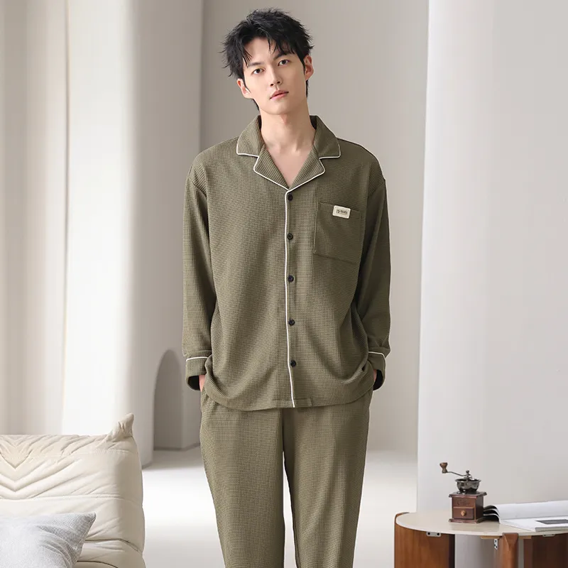 O'MESIK Pajama Set Men's Gift Box Set Olive-6