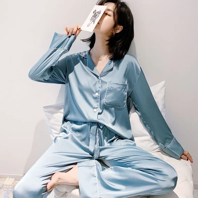 O'MESIK Pajama Set Women's Shopping Bag Blue-2