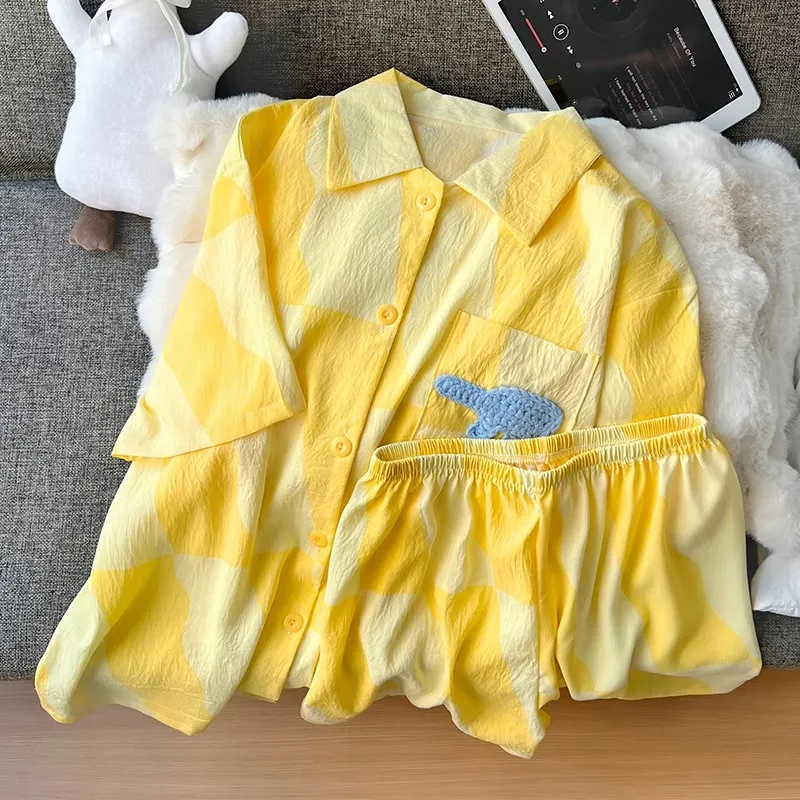 O'MESIK Pajama Set Women's Yellow-3