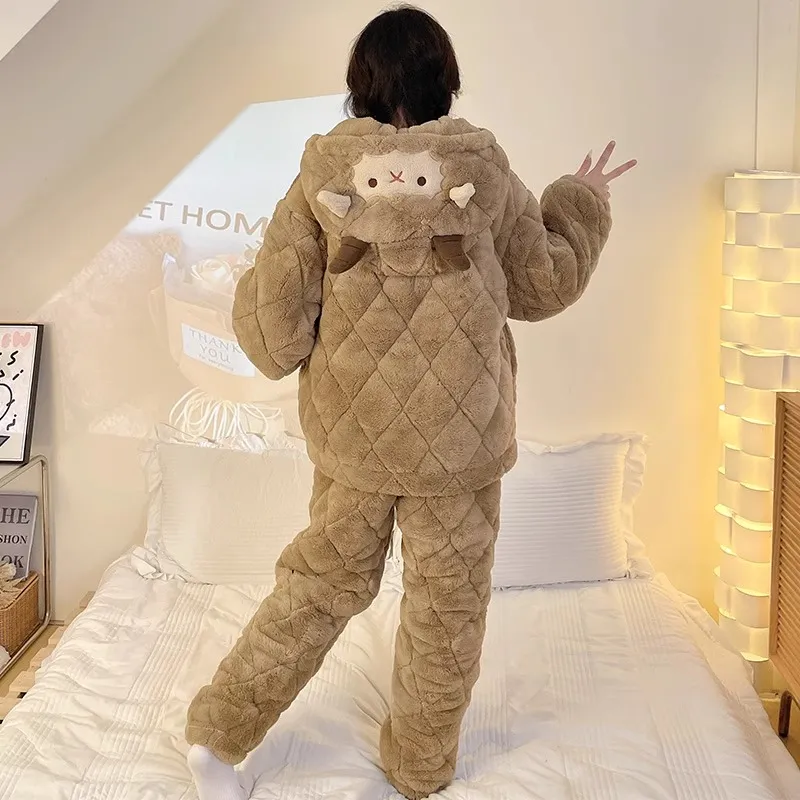 O'MESIK Pajama Set Women's Brown-5