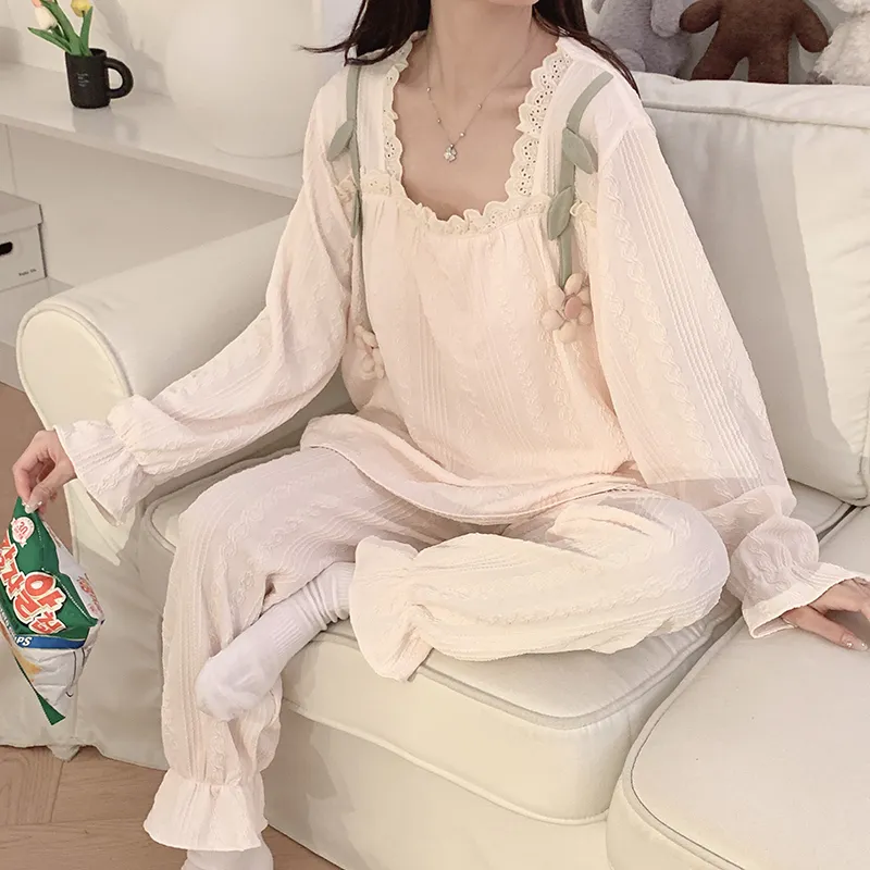 O'MESIK Pajama Set Women's Apricot-4