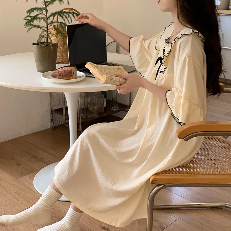 O'MESIK Nightgown Women's Apricot-4
