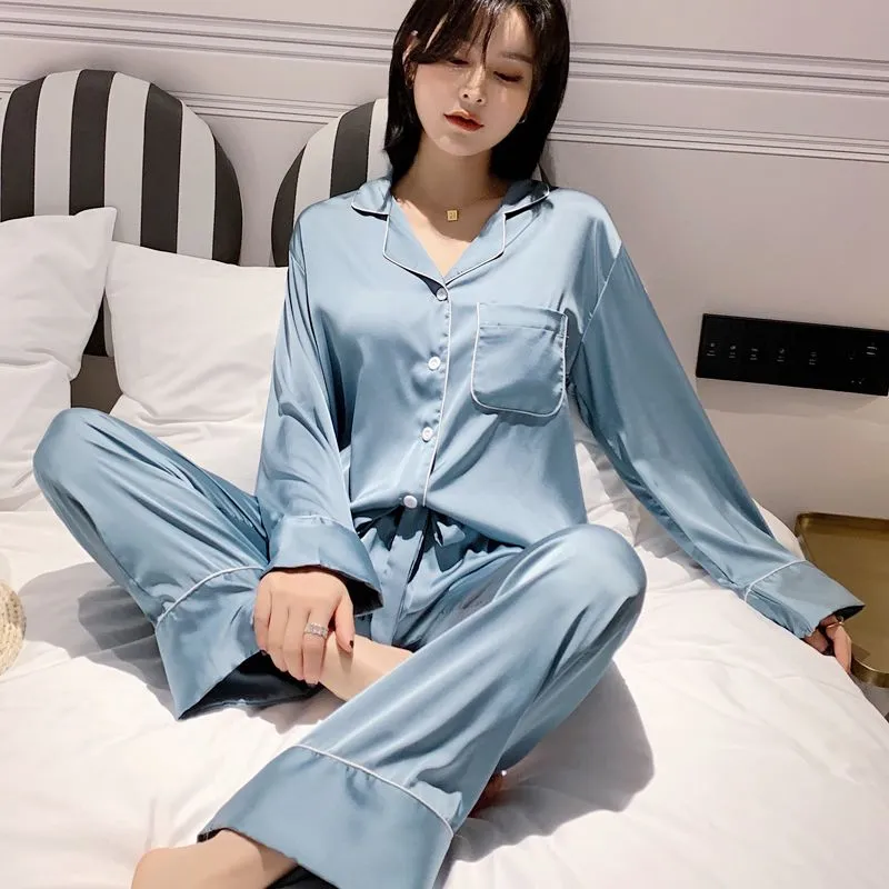 O'MESIK Pajama Set Women's Shopping Bag Blue-3