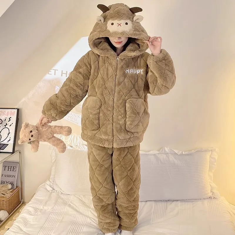 O'MESIK Pajama Set Women's Brown-4