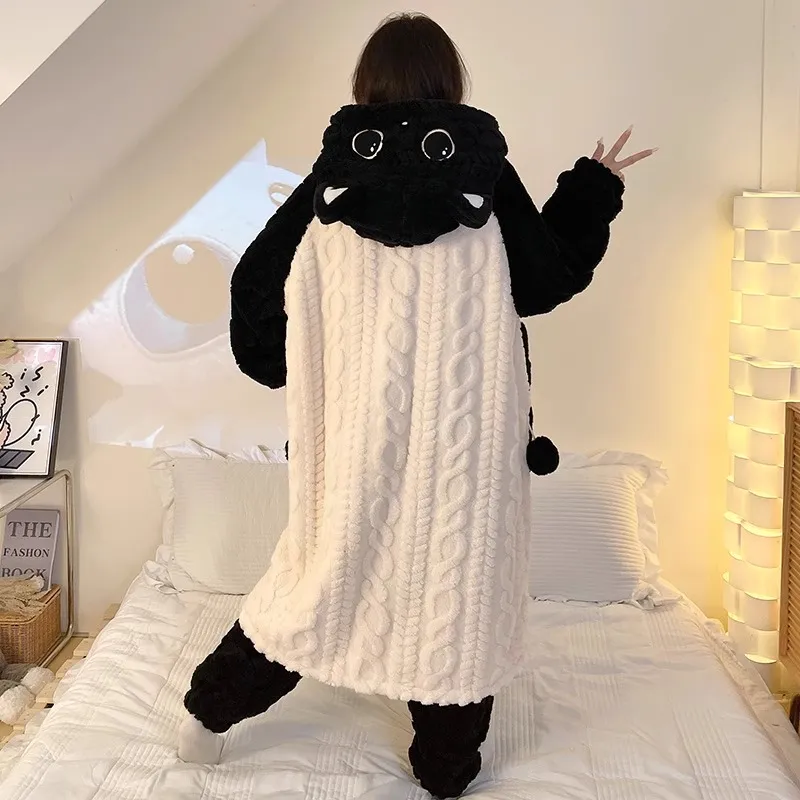 O'MESIK Pajama Set Women's Black White-2