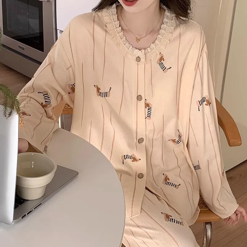 O'MESIK Pajama Set Women's Apricot-4