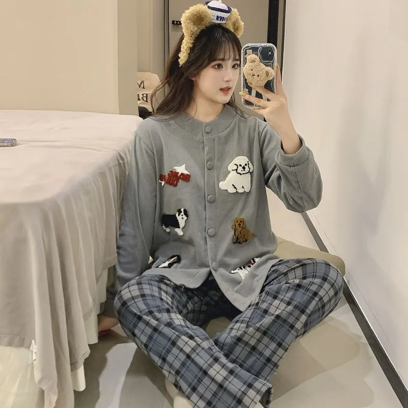 O'MESIK Pajama Set Women's Gray-4