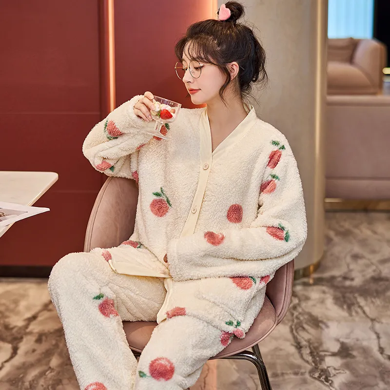 O'MESIK Pajama Set Women's Apricot-2