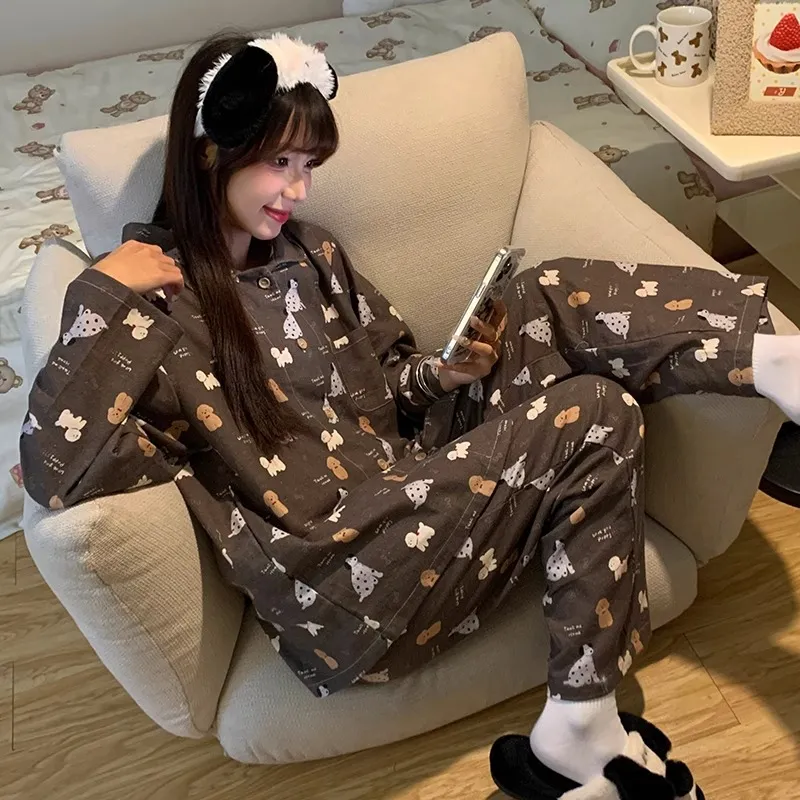 O'MESIK Pajama Set Women's Brown-2