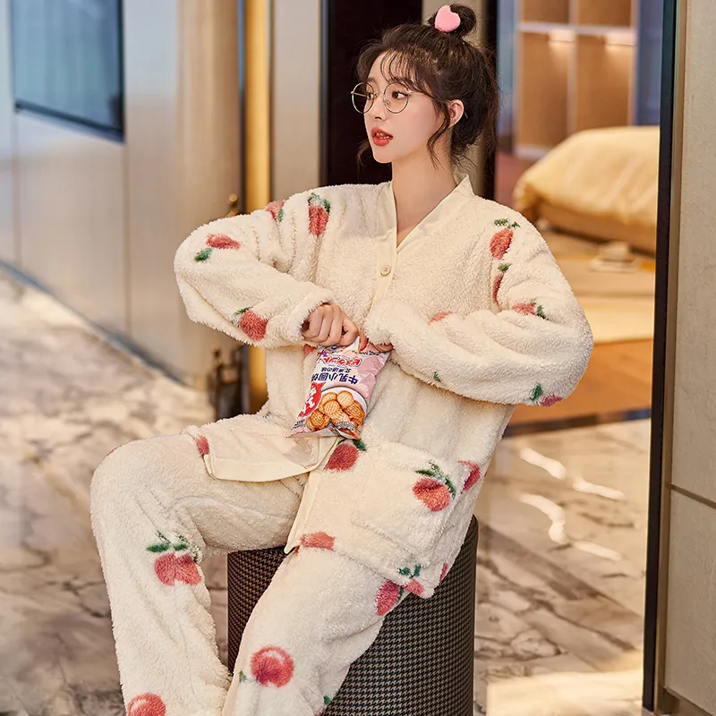 O'MESIK Pajama Set Women's Apricot-4