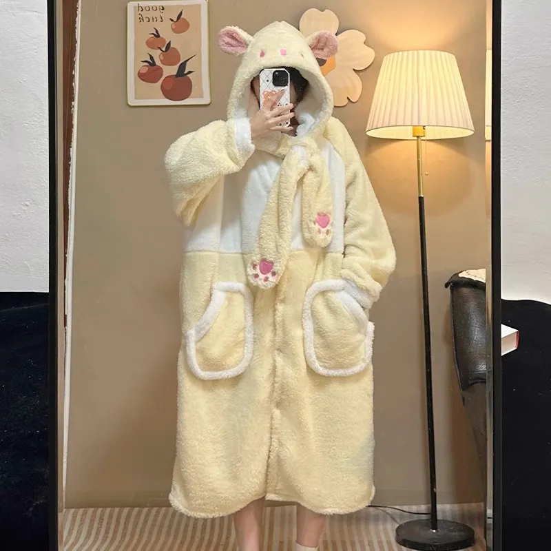 O'MESIK Bath Robes Women's Yellow-2