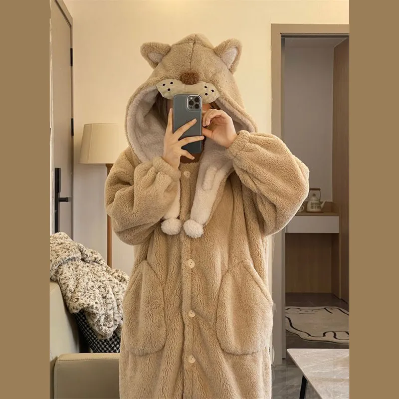 O'MESIK Sleep Robe Women's Khaki-2