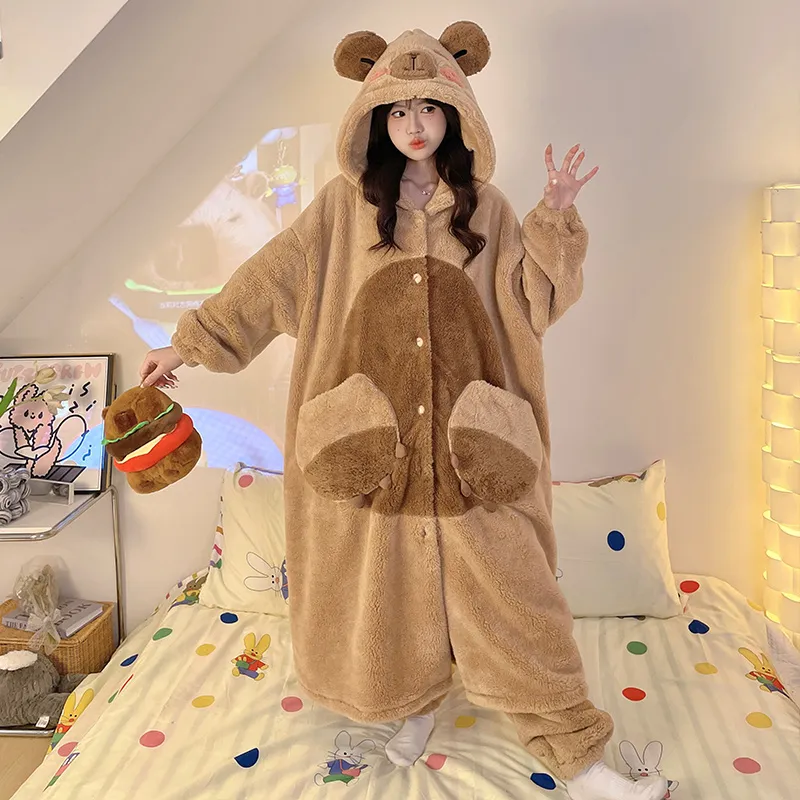 O'MESIK Pajama Set Women's Brown-2