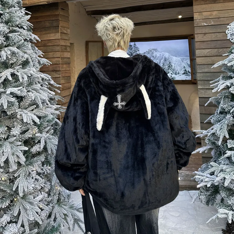 Qnxeey Velvet Jackets Unisex-3