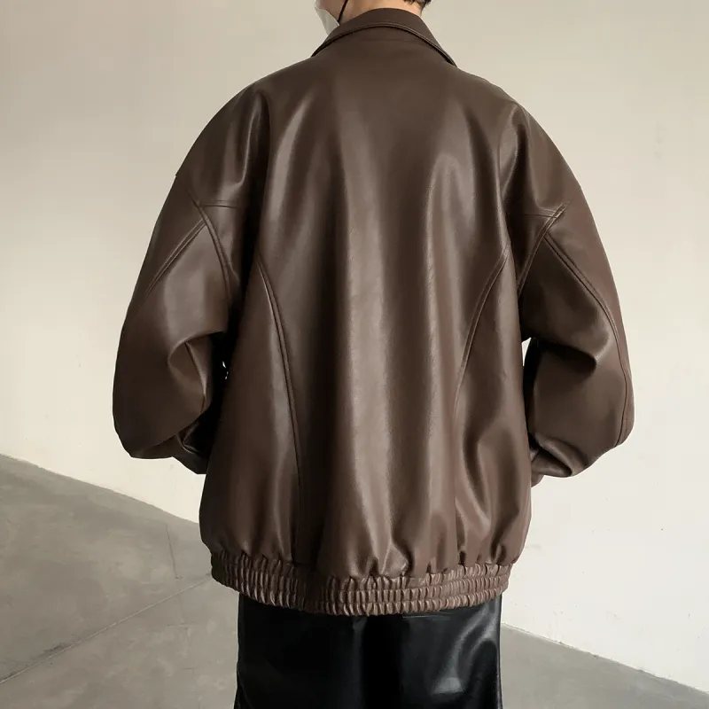 Qnxeey Leather Jackets Unisex-17