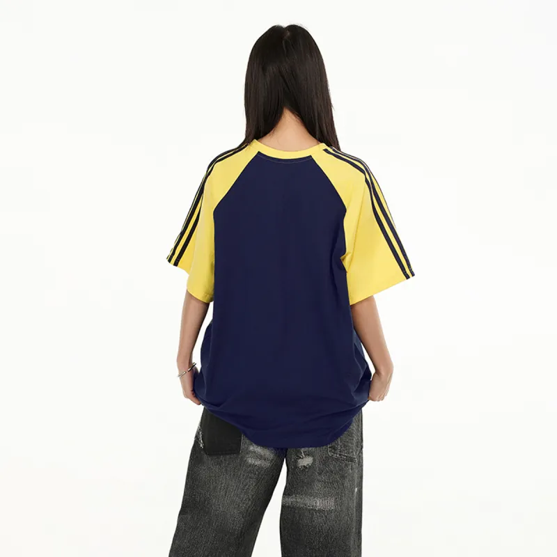Qnxeey T Shirt Unisex Black & White With Gray Sleeves-4