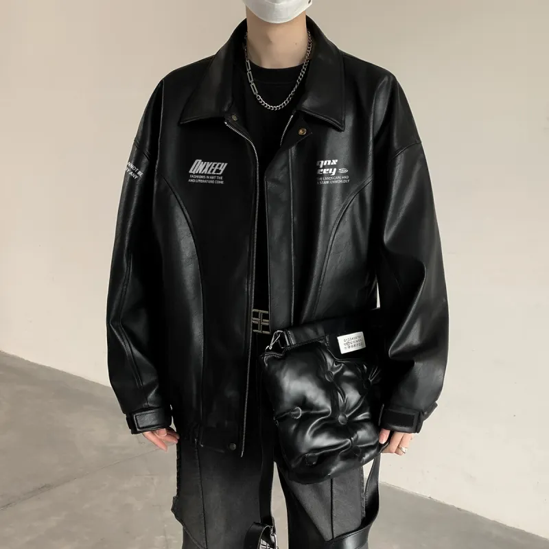 Qnxeey Leather Jackets Unisex-2