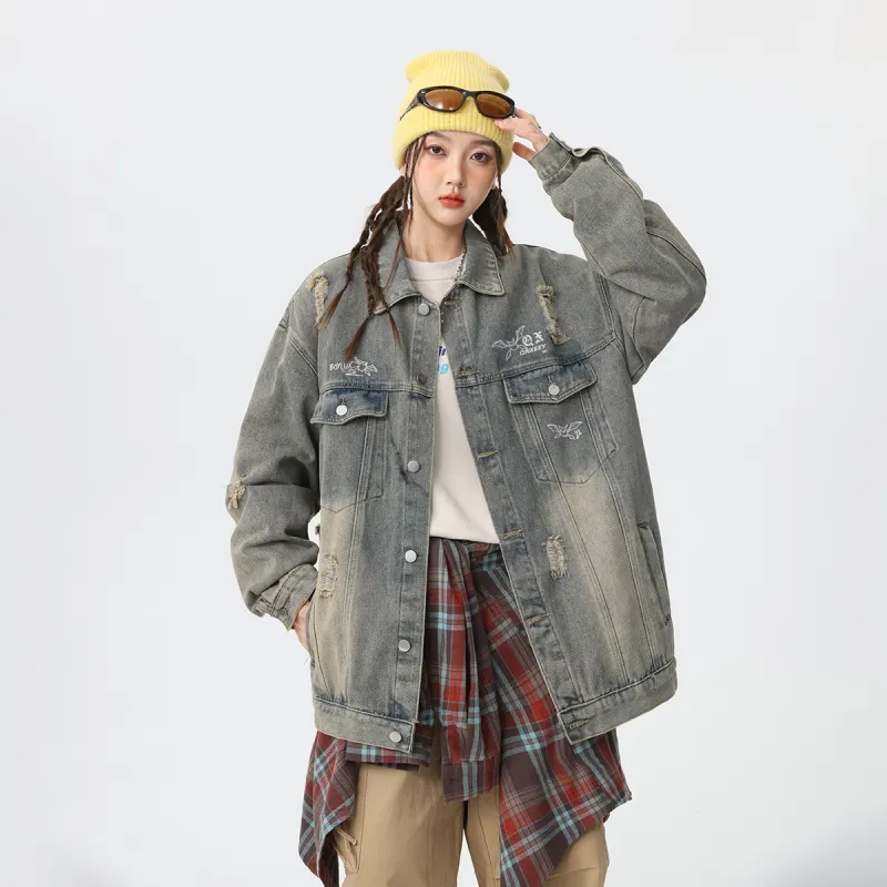 Qnxeey Denim Jackets Unisex-16