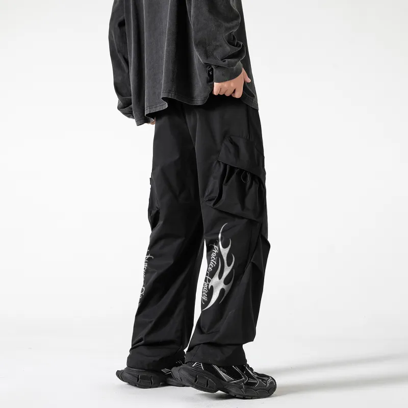 Qnxeey Casual Pants Adjustable Hem Pants Unisex-2