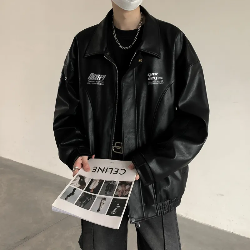 Qnxeey Leather Jackets Unisex-4