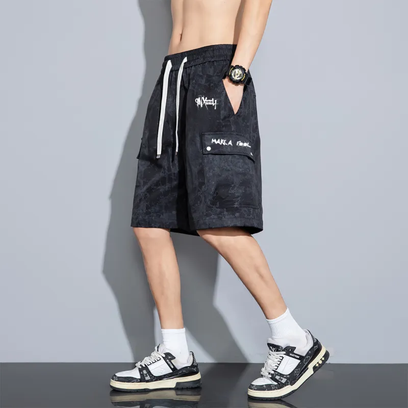 Qnxeey Cargo Shorts Unisex-4