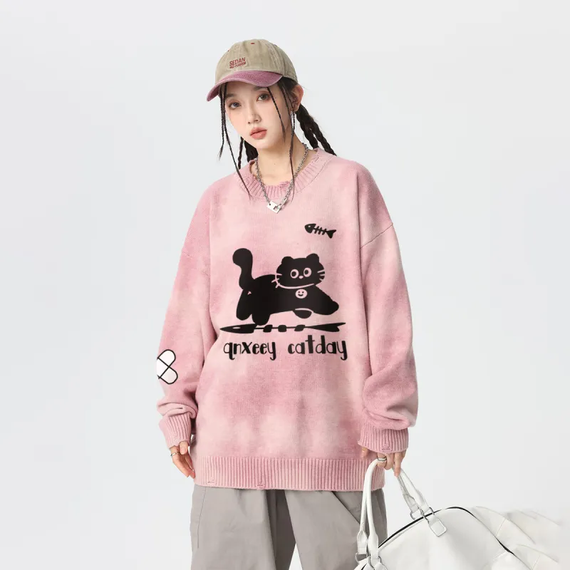 Qnxeey Sweaters Unisex-12