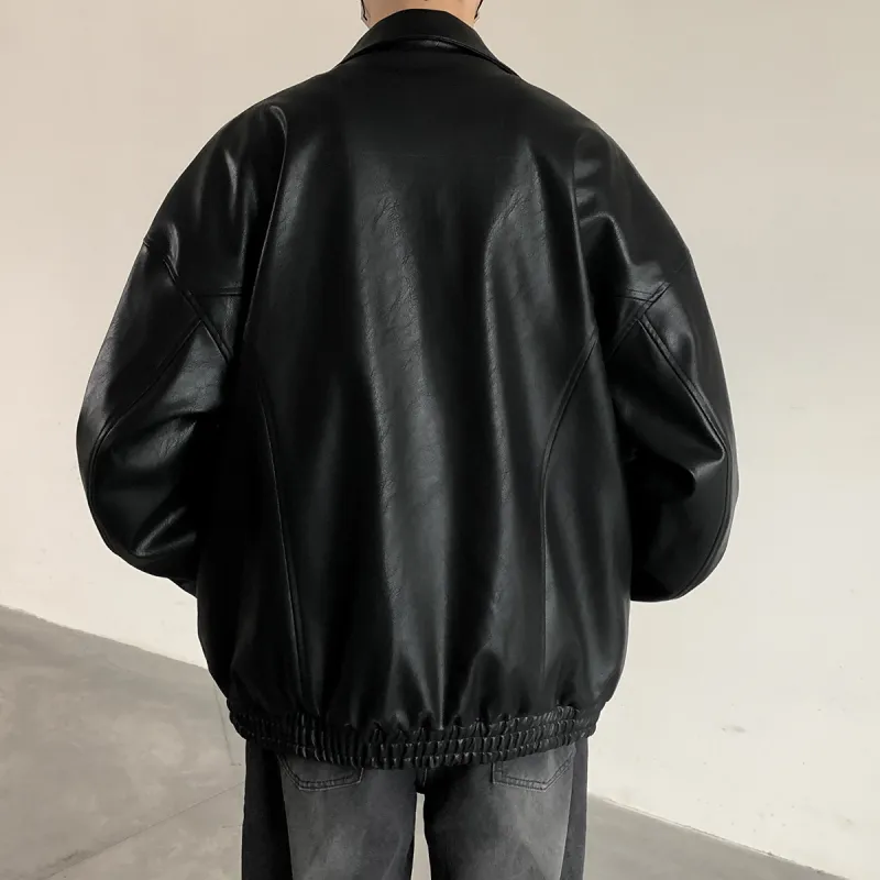 Qnxeey Leather Jackets Unisex-3