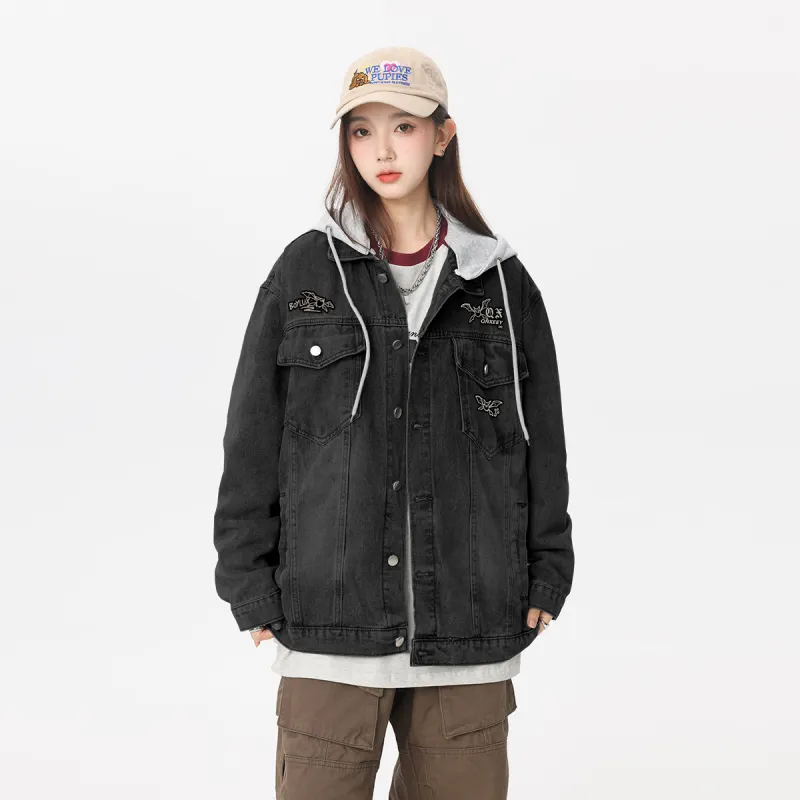 Qnxeey Denim Jackets Unisex-4
