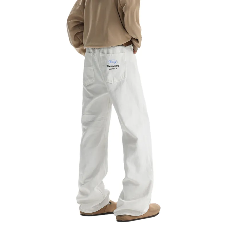 Qnxeey Jeans Unisex White-4