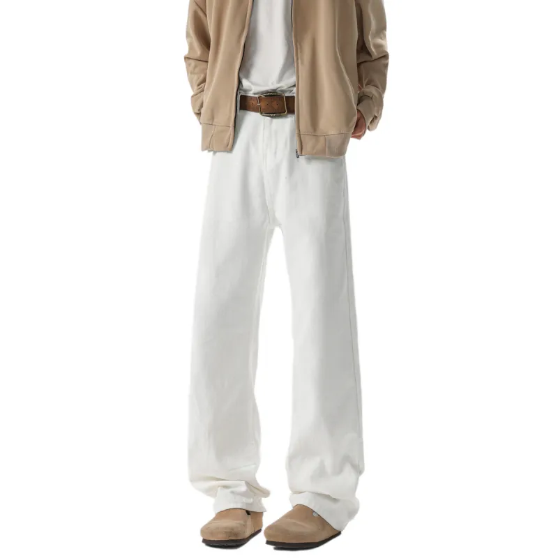Qnxeey Jeans Unisex White-3
