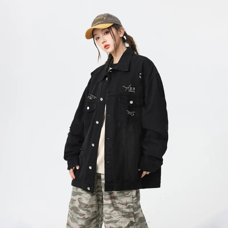 Qnxeey Denim Jackets Unisex-23