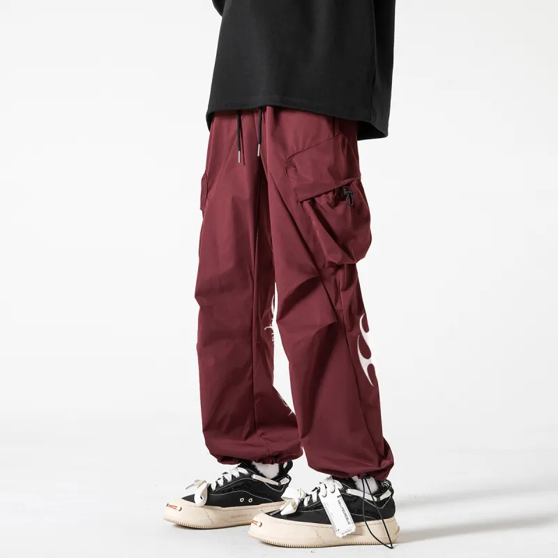 Qnxeey Casual Pants Adjustable Hem Pants Unisex-19