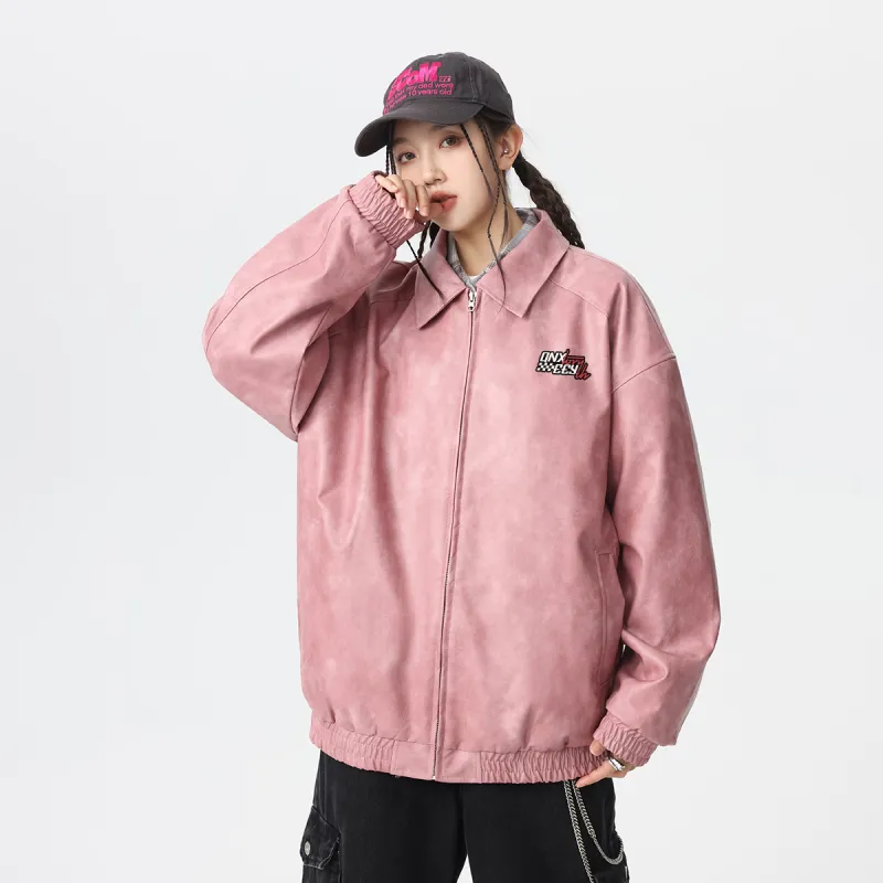 Qnxeey Leather Jackets Unisex-11
