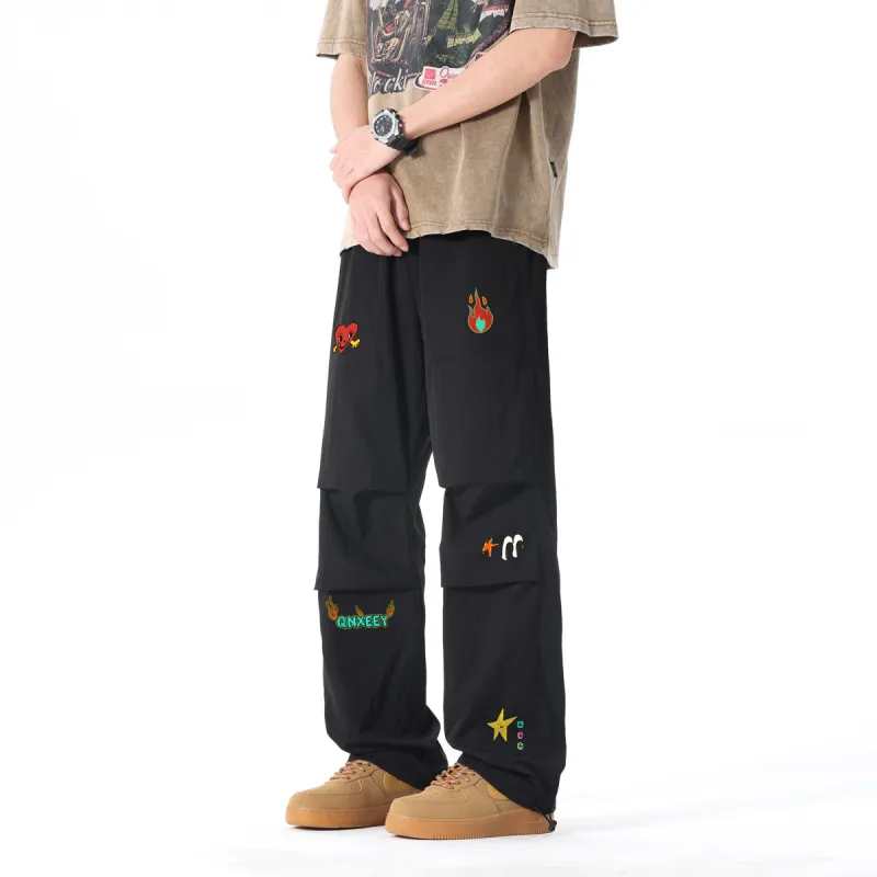 Qnxeey Casual Pants Unisex-9