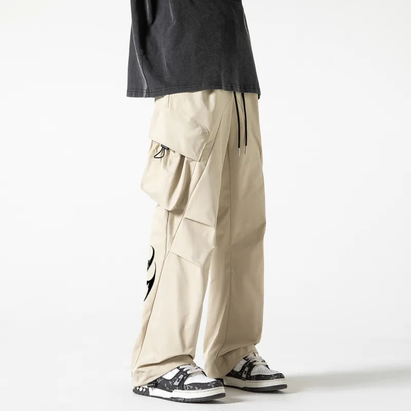 Qnxeey Casual Pants Adjustable Hem Pants Unisex-24