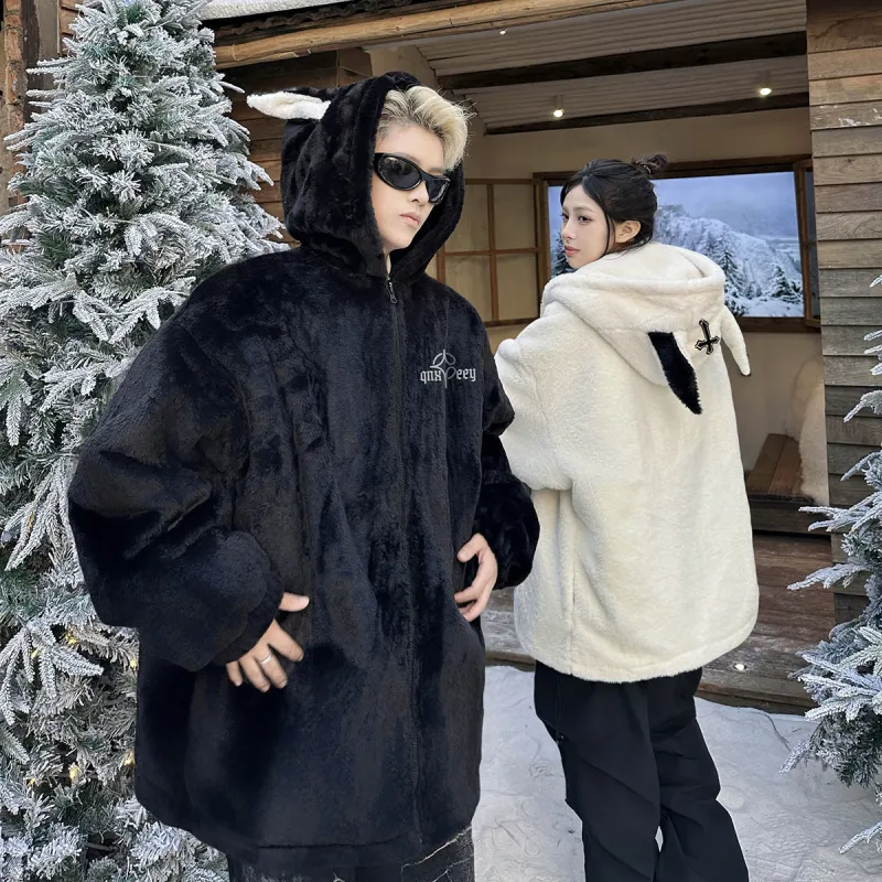 Qnxeey Velvet Jackets Unisex-6