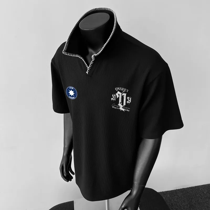 Qnxeey Polo Shirts Unisex-4