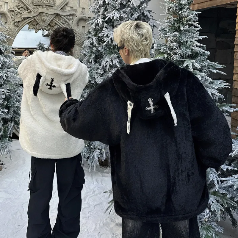 Qnxeey Velvet Jackets Unisex-4