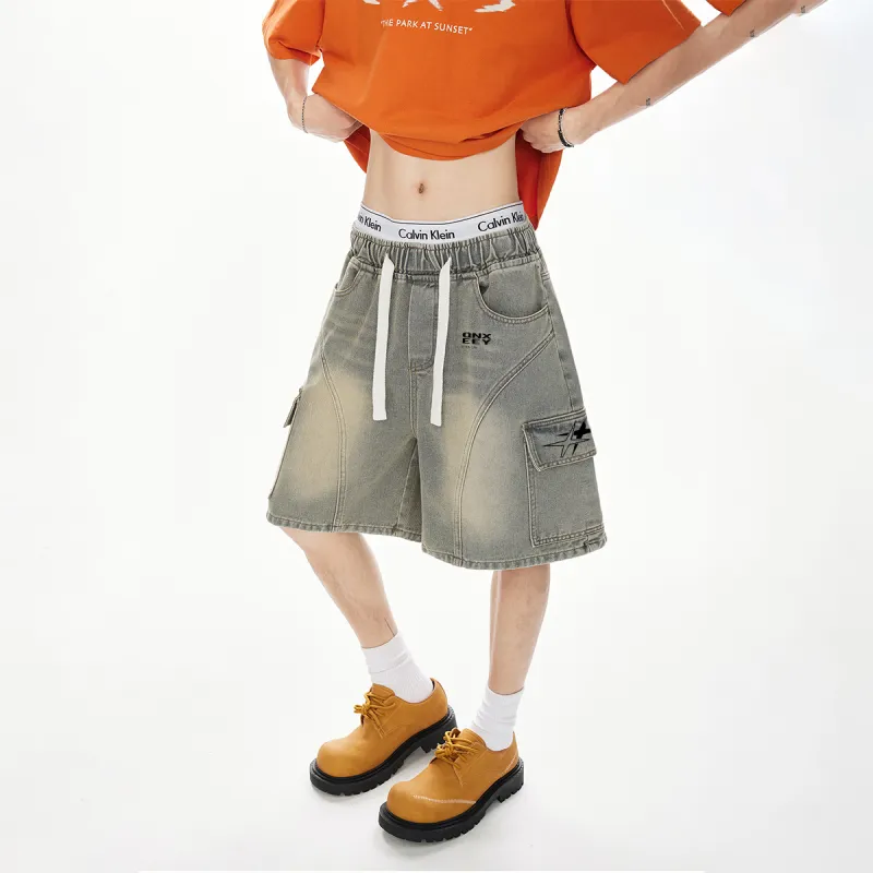 Qnxeey Denim Shorts Unisex-10
